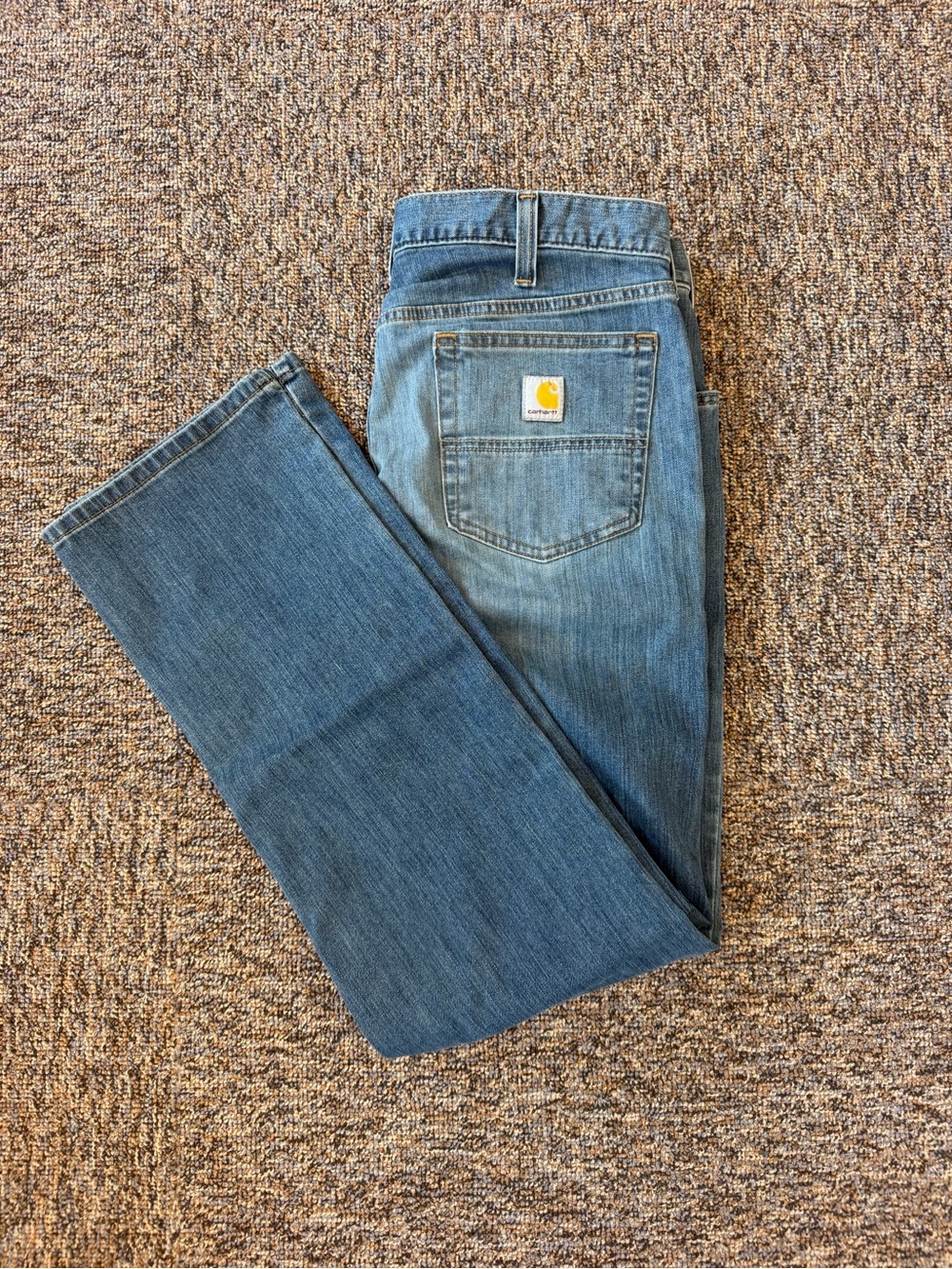 Carhartt Men's Blue Denim Jeans 34X32 Rugged Flex Relaxed Fit BD2804M